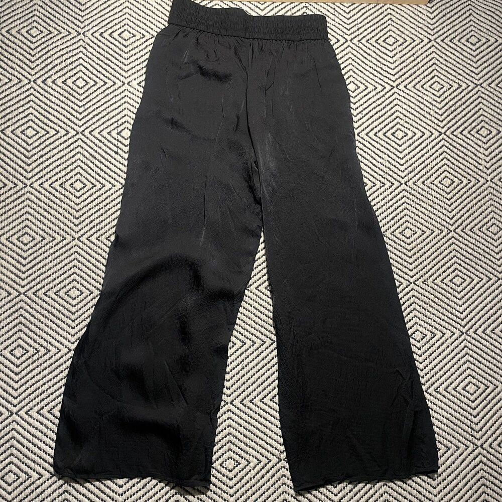 Everlane The Satin Wide-Leg Pants Pull-On High Rise Minimalist Black Size S